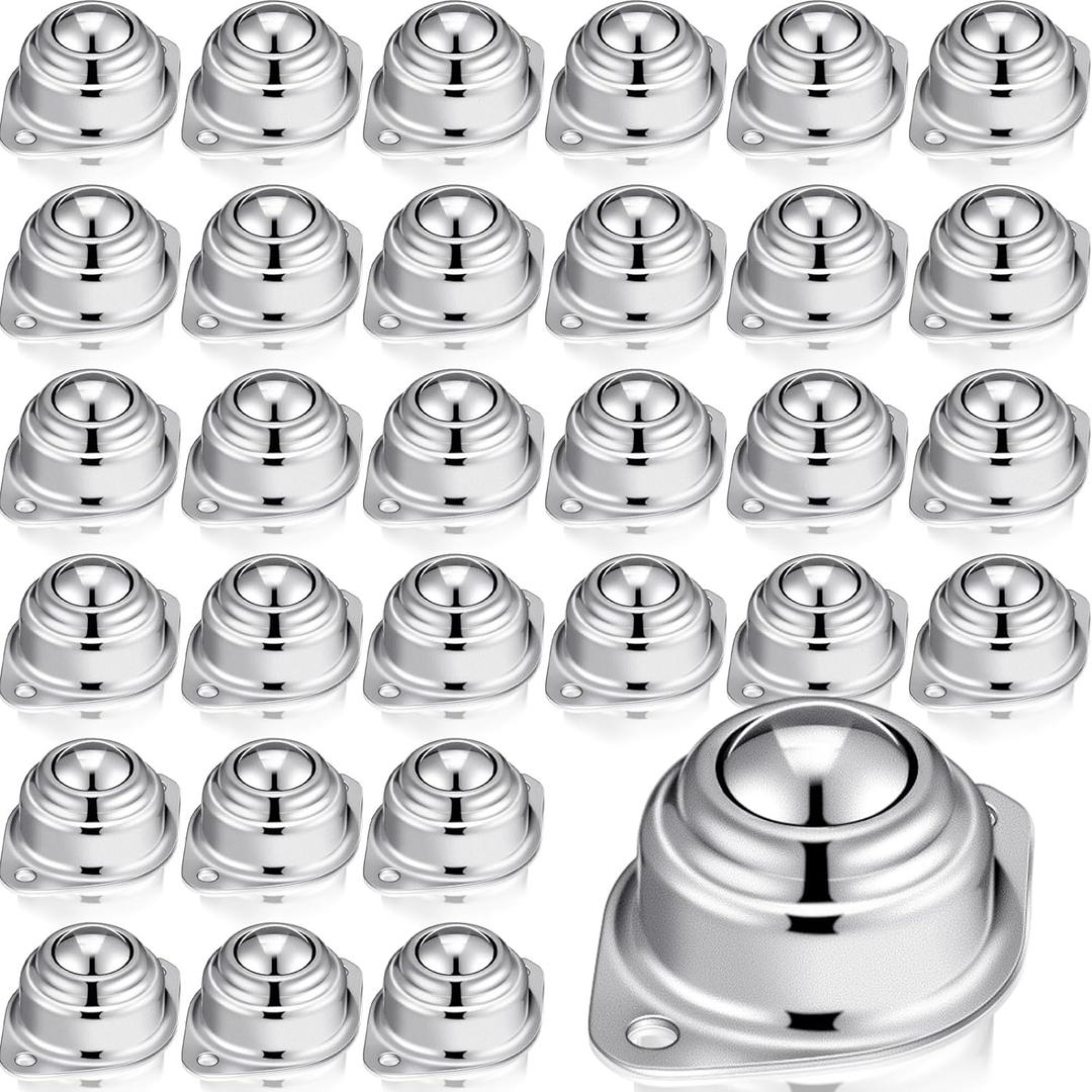 Gisafai 30 Pcs 1" Roller Ball Transfer Bearing 400 Lbs Load Capacity Carbon Steel Round Ball Transfer Unit Universal Casters for Conveyor Roller Stand Transmission System Furniture