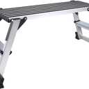 Aluminum Work Platform Large Size Step Stool Folding Portable Work Bench with Non-Slip Mat Capacity 660 LBS Heavy Duty (38Lx12W)