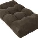 Bench Cushion 36 Inch - Chenille, High-Density Memory Foam, Non-Slip Bottom, Soft Durable Indoor Tufted Long Seat Cushion for Window Garden Furniture (Deep Brown, 36x14x4 Inch)