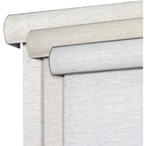 Joydeco Natural Woven Roller Shades for Indoor Windows, Cordless Blackout Blinds with Curved Valance, Thermal Insulated UV Protection Privacy Window Shades for Home and Office (Grey,28" W x 64" H)