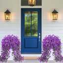 Artificial Flowers for Outdoors, Fake Hanging Flowers for Decoration, UV Resistant Artificial Outdoor Plants, 2 Pcs Artificial Petunias for Outdoors Garden Patio Porch Yard Decoration, Purple
