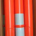 BATTIFE 6 Pack 42 Inch Orange Traffic Delineator Posts with Reflective Collars and Base, Safety Cones for Construction Zones and Driving Practice
