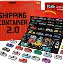 48PCS Alloy Die-Cast Mini Cars Set with Storage Container – Shipping Box Design, Pull-Out Display Trays, Educational Toy for Kids Ages 3+