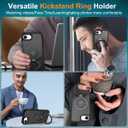 Hocase for iPhone 16e Case, with Magnetic Ring Stand [Compatible with MagSafe] [Military Grade Protection] Slim Shockproof Translucent Protective Phone Case - Black