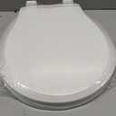Ansffer Toilet Seat Round Soft Close16.5'', Toilet Lid Slow Close Quiet No Slam, Easy Installation & ReleaseSafe PP Material Easy Clean, Comfortable Ergonomic Design, 2 Years Support, White Plastic