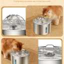 Cat Water Fountain Stainless Steel - 74oz/2.2L Automatic Large Pet Watering Bowl Dispenser for Indoor Dogs - Drinking Fountains with 3 Filter, Gifts for Cats and Kitty - Dog Waterer Bowls No Spill