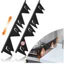 Stainless Steel Stove Gap Covers,Stove Gap Filler, Range Trim Kit, Stove Gap Guards, Heat Resistant and Easy to Clean, Easy retractable Length 13.8" to 27.5", Width 0.79",Black(2PCS)