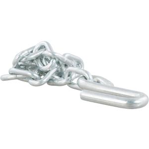 CURT 80040 27-Inch Trailer Safety Chain with 7/16-In S-Hooks, 5,000 lbs Break Strength, CLEAR ZINC