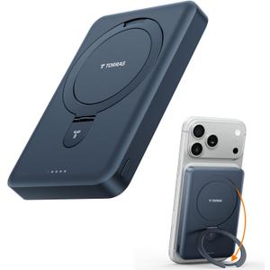 TORRAS EasyGo 10000mAh Magnetic Portable Charger Power Bank for iPhone, Fast Charging Travel Essential Wireless Battery Pack Compatible with Magsafe, iPhone Air, Pro, Pro Max,17,16,15,14,13,12, Black