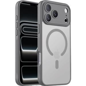 Symcele Designed for iPhone 17 Pro Case, Compatible with MagSafe, [Camera Protection] [15FT Military Drop Protection] Shockproof Translucent Matte Anti-Slip Phone Case, 6.3", Natural Titanium