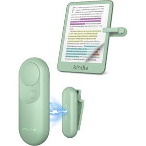 Page Turner for Kindle, Stouchi 2 in 1 Green Magnetic Paperwhite Oasis Scribe Kobo Clicker Accessories Wireless Remote Control for iPhones, iPads, Tablets Camera Video Record Shutter Selfie