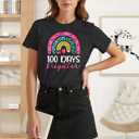 Read Shirt for Women-Reading Rainbow Short Sleeve Reading Teacher Tee Cute Librarian Shirt (Gray, L)
