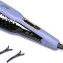 JINRI Hair Brush, Pumped-Up Volume, Hair Iron, Adjustable Temp, 360  Tail Rotation, Lasting Volume, for Short Or Thin Hair, Dual Voltage (100-240V), Volumizing Hair Iron, Purple, 1.25 inch