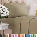 Twin XL Size 3 Piece Sheet Set - Comfy Breathable & Cooling Bed Sheets Set - Hotel Luxury Bedding for Women, Men, Kids, Teens, Boys & Girls - Deep Pockets, Ultra-Soft, Wrinkle Free - Oeko-Tex - Khaki