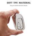 Vehicleloong Key Fob Cover Case Shell Keychain for Honda Accord Civic CRV CR-V HRV HR-V Pilot 2022 2023 2024 2025 Sport SI EX EX-L Touring Accessories Accessory Girly Women 5 Button, Silver White, TPU