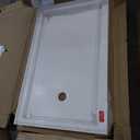 DreamLine SlimLine 36 in. D x 60 in. W x 2 3/4 in. H Left Drain Double Threshold Shower Base in Biscuit, DLT-1036601-22