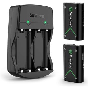 Smatree Controller Battery Compatible for Xbox Series X|S/Xbox One/Xbox One S/Xbox One X/Xbox One Elite Wireless Controller, 2 Pack Rechargeable Batteries with Charger(Patent Protection)