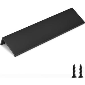 Goldenwarm 5 Pack Black Finger Edge Pulls Drawer Finger Pulls Matte Black Kitchen Hardware Handles Bedroom Dresser Drawers,6-1/4in Hole Center