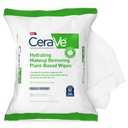 CeraVe Makeup Remover Wipes, Plant Based Face Wipes, Biodegradable in Compost, Waterless Face Wash, Travel Essentials for Women, Suitable for Sensitive Skin, Fragrance-free + Non-comedogenic, 25ct