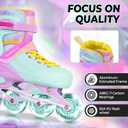 MammyGol Adjustable Inline Skates for Kids Youths Adults, All Wheels Light Up, Indoor and Outdoor Blades Roller Skates for Boys Girls Teen Beginners