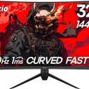 Pixio PXC328 32 inch 180Hz Refresh Rate QHD 1440p Resolution 1500R Curved Fast VA Panel 1ms GTG Response Time Adaptive Sync HDR Curved Gaming Monitor