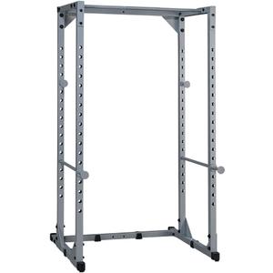 Body-Solid Powerline Adjustable Power Rack - 18-Level Strength Training Heavy-Duty Steel Frame with Safety Rods and Chin-Up Bar for Home Gym, Silver