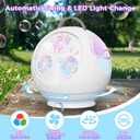 Bubble Machine Automatic Bubble Blower for Kids Toddlers LED Bubble Maker Electric Auto Rotating 45/360 Outdoor Toy for Easter and Birthday Gift Party Wedding