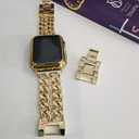 DSAAplus Gold Metal Bands Compatible With Apple Watch Band 38mm 40mm 41mm 42mm 44mm 45mm 46mm 49mm Stylish Chain Bracelet for iWatch Series 11 10 9 8 7 6 5 4 SE/Ultra 3 2 1