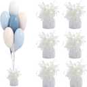 balloon weights are perfect for parties, birthdays, weddings. Each pack includes 6PCS durable weights that easily decorate balloons and elevate any celebration. (White 6pcs)