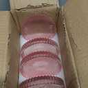 JUXYES 8 Pack Amber Tone Crystal Coasters Round Cup Mat, Glass Coasters for Drinks Coffee Tea Wine, Decorative Wine Bottle Coaster, Crystal Drink Coaster for Restaurant bar Kitchen Dining Table (Clear Pink)