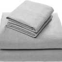 Comfort Spaces Cotton Flannel Sheets Queen Size, Ultra Soft Flannel Sheet Set with 14" Elastic Pocket , Breathable Warm Flannel Bedding, Grey Solid 4 Piece
