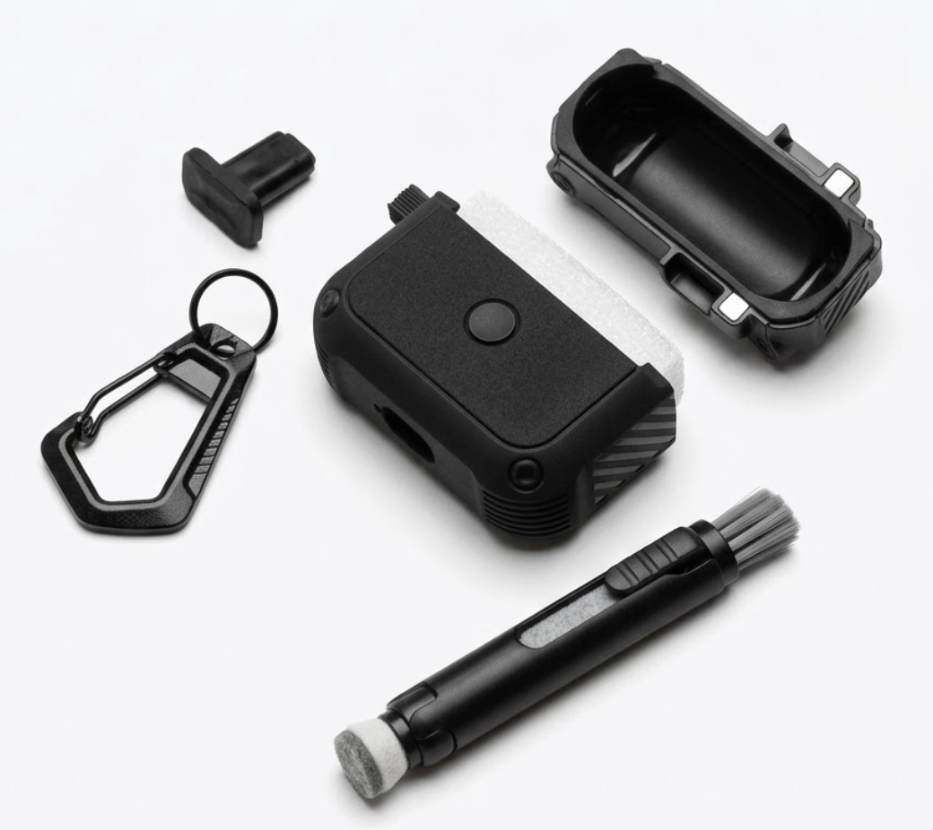 Airpods Case Cover With Keychain Black