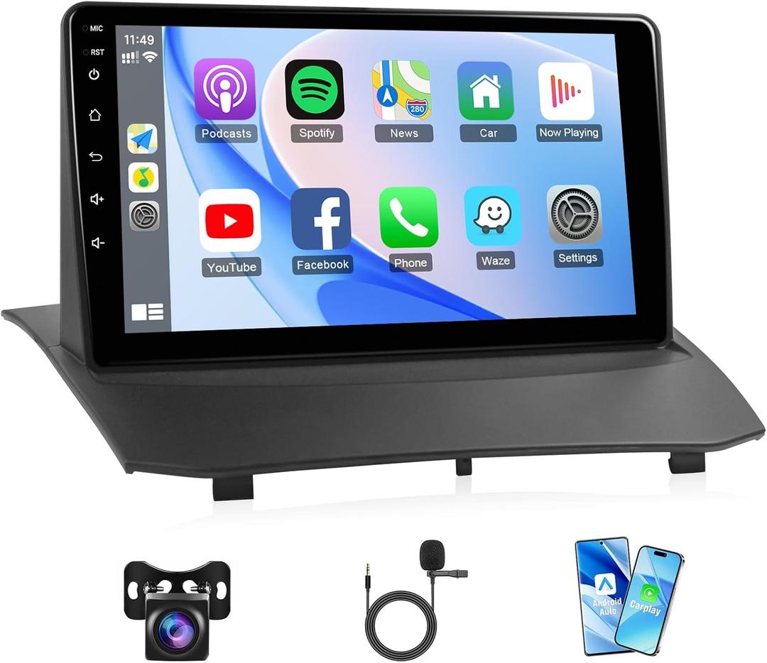 Car Play Radio for Ford Fiesta 2009 2010 2011 2012 2013 2014 Stereo, 9inch IPS Touch Screen for Ford Fiesta CarPlay Android Auto Car Stereo Android Unit Bluetooth GPS FM Backup Camera Split-Screen