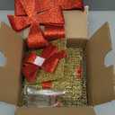 Sunnyglade 7.5-5.9-4.7 Set of 3 Christmas Lighted Gift Boxes with Bows Present Boxes for Christmas, Weddings Yard Home Holiday Art Decorations (Gold)