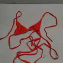 Extreme Sexy Mini Bikini Sets 2Pcs Swimwear G-String Bottom Swimsuit Micro Bikinis for Women (One Size, Red)