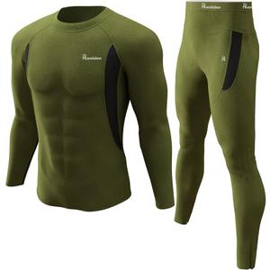 romision Thermal Underwear for Men Long Johns Fleece Lined Hunting Gear Bottom Top Set Base Layer for Cold Weather Gift (XX-Small, 1#-black)