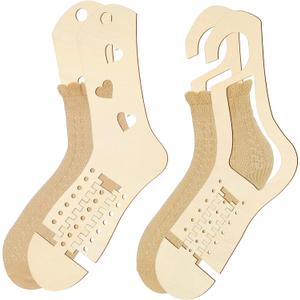 4 Pieces Sock Blockers for Knitting Wooden Sock Blockers Adjustable Thicken Knit Sock Ruler Tool Stocking Blockers Wood Sock Form Stretchers for Knitting Crochet Stocking Display Knitters Beginners