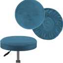 Turquoize 2 Pack Bar Stool Covers Round Stool Covers with Elastic Bands Bar Stool Seat Covers Slipcover Washable Stool Cushion Covers Feature Stretch Thick Fabric, Dia 12"-14", Medium, Peacock Blue