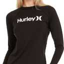 Hurley Rash Guard for Women, Womens Rash Guard Long Sleeve Shirts, Rashguard Swim Shirt Women UPF 50+ SPF & UV Protection (Large, Black)