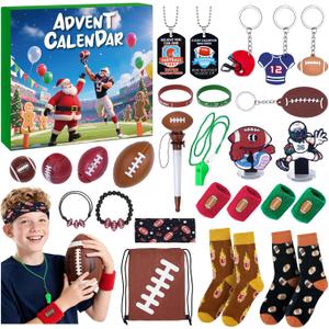 Advent Calendar 2025 Sport for Teen Boys Girls Teenagers Baseball Football Christmas Countdown Gifts Accessories and Decorations Stocking Stuffers (Football)