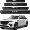 Door Sill Protector Trim Guard for Mazda CX-70 2025, Stainless Steels Accessories Plates Cover Auto Interior Accessory Kick Panels (Black)
