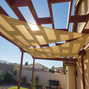 Cool Area Sun Shade Sail 10x10x14FT Triangle Shade Canopy Outdoor Sunshade for Patio Backyard Garden, Sand