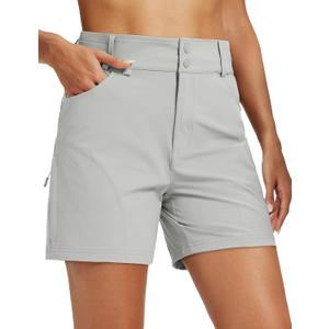 MAGCOMSEN Womens Hiking Cargo Shorts Golf Athletic Lightweight Water Resistant Shorts with Pockets for Summer 5 Inch, S
