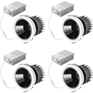 Realmoon LED Commercial Recessed Round Downlight Fixture, CCT Switch 27K/30K/35K/40K/50K, 97 CRI, Energy Star, Dimmable, FCC- SDOC Compliant, UL Listed (4)