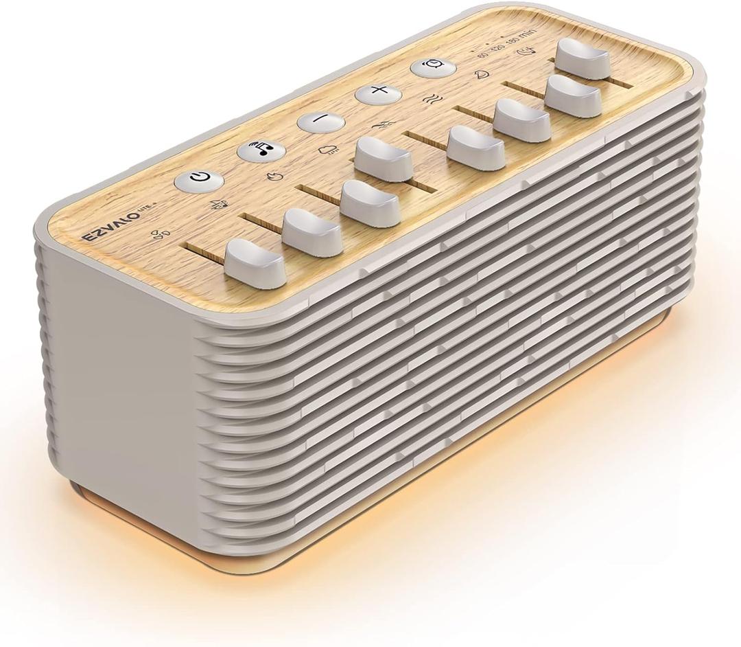 EZVALO White Noise Sleep Sound Machine, 255+ Mixer Options with Portable Speaker, Night Light, Sleep Timer, Breath Therapy, White Noise Machine for Adults Sleeping Meditation with Light