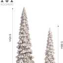 RM ROOMERS 2Pcs Resin Christmas Tree Statues Clearance, Table Top Small White Christmas Decorative Figurine Set, Indoor Artificial Xmas Tree Figurines for Desk Mantel Decor Gifts