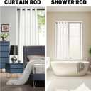 UIOSANRT Matte Black Shower Curtain Rod 31-79 inches with Holders, Stainless Steel Shower Rod & Tension Rod, Adjustable Tension Shower Curtain Rod for Bathroom, Windows, Closet