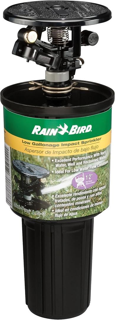Rain Bird LG-3 Low Gallonage Pop-up Impact Lawn Sprinkler, Adjustable 20 - 360 Pattern, 26' - 41' Spray Distance