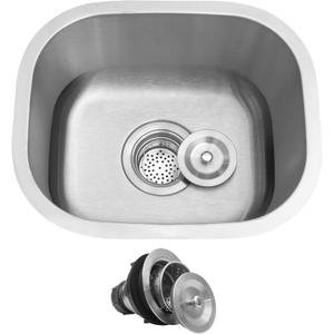 Undermount Kitchen Sink, 14 Inch Bar Sink, Stainless Steel Material, 14" x12" x 8" Single Bowl With Drain Strainer, As Rv, Outdoor, Laundry, Utility Sinks, Small Sinks (Stainless Steel)
