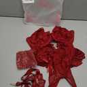 Lilosy Sexy Stocking Lace Mesh Bodysuit Top Underwire Garter Lingerie Set 3 Piece (Red, M)